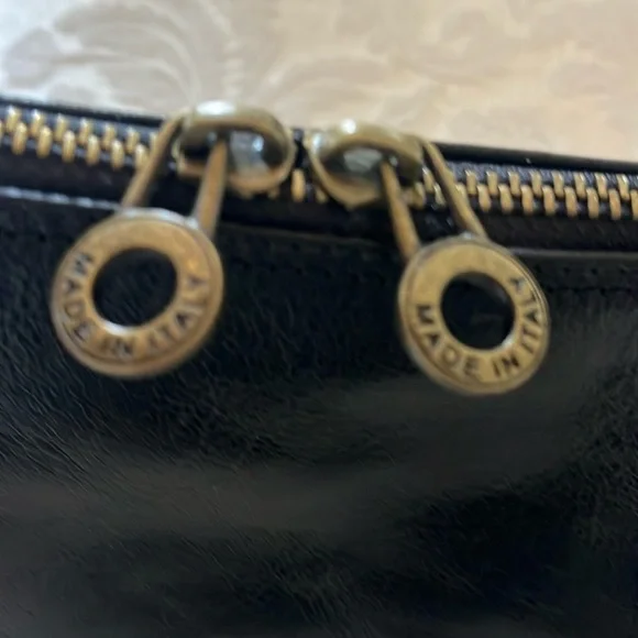 Italian Black Leather East West Handbag - Brand New - Handmade - Smooth Leather - Picture 2 of 4